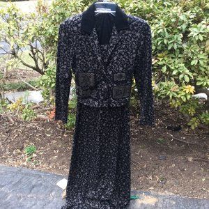 Piccaline Suede Collar Jacket- Maxi Dress 2Pc Set